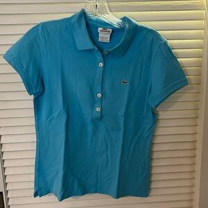 Lacoste Blue Women's Regular Fit Supple Petit Piqué Polo. Size 42.